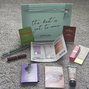 BUXOM, STRIVECTIN, DIONIS, GRANDE COSMETICS, CLINIQUE & ABOUT FACE ASSORT w/BAG